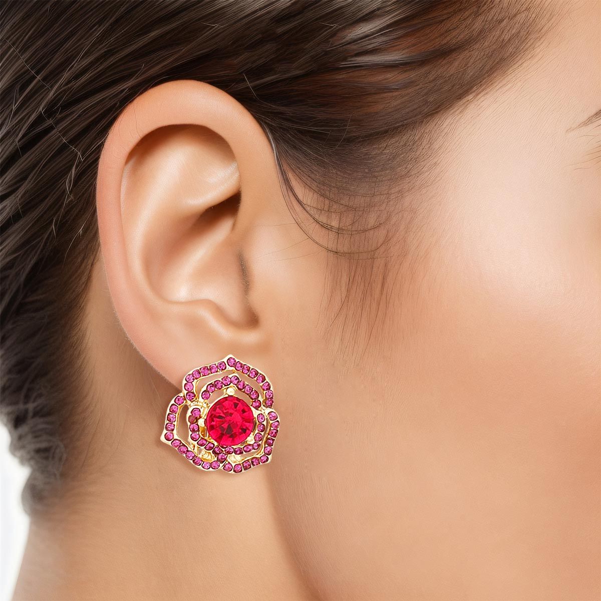 Roseate Whispers Pink Cutout Dainty Clip-Ons