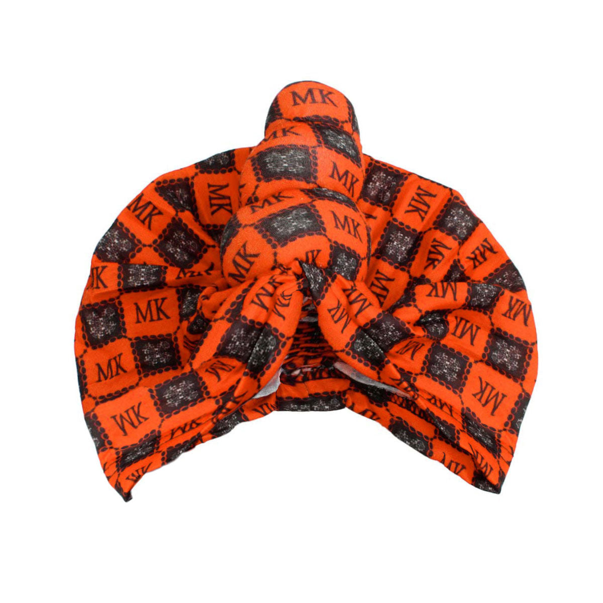 Orange MK Tall Twist Knot Turban