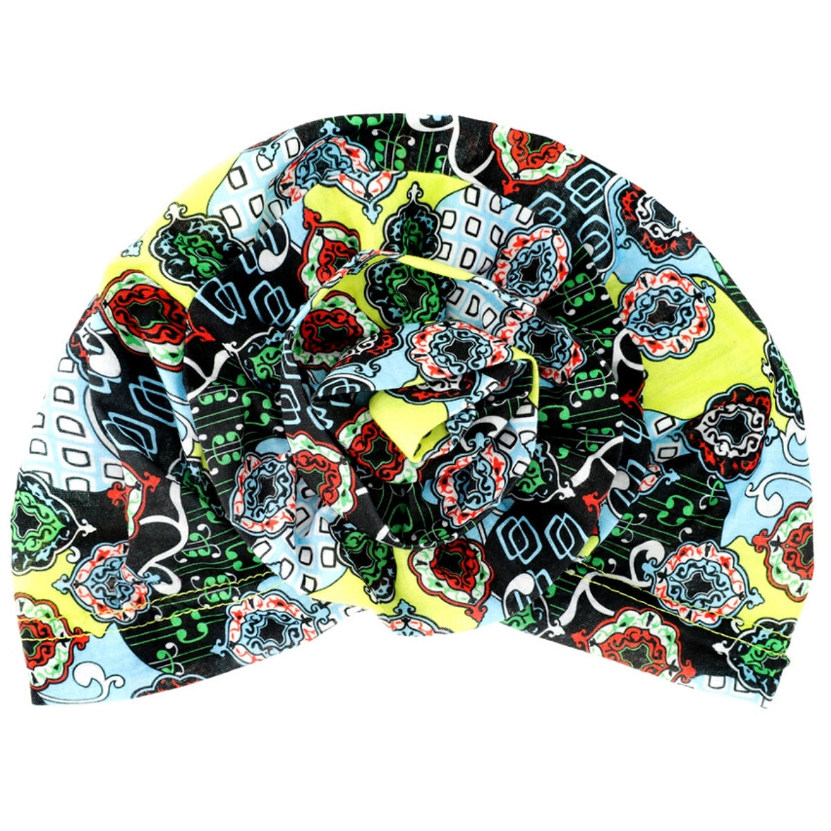 Black African Print Flower Knot Turban