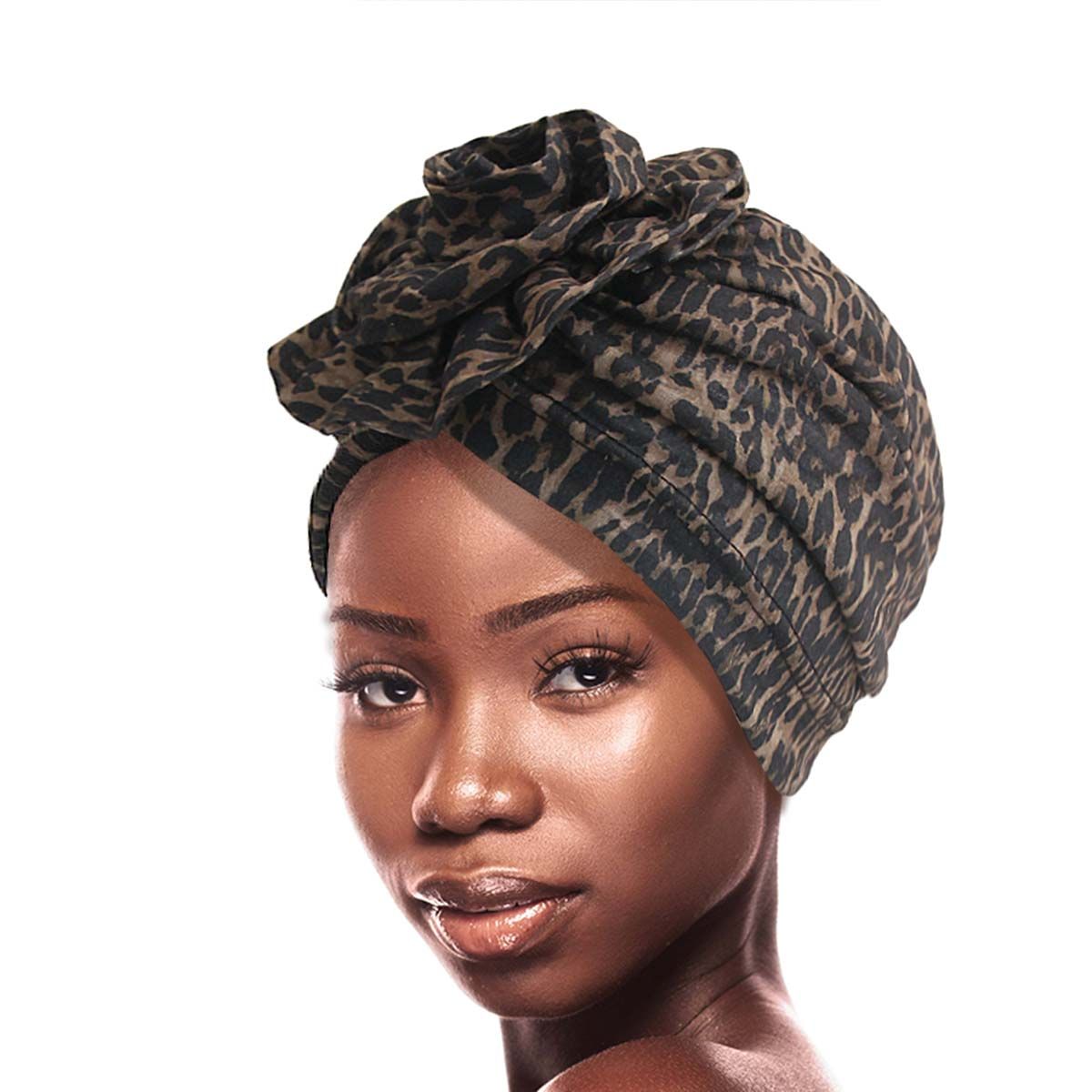 Cheetah Print Flower Knot Turban