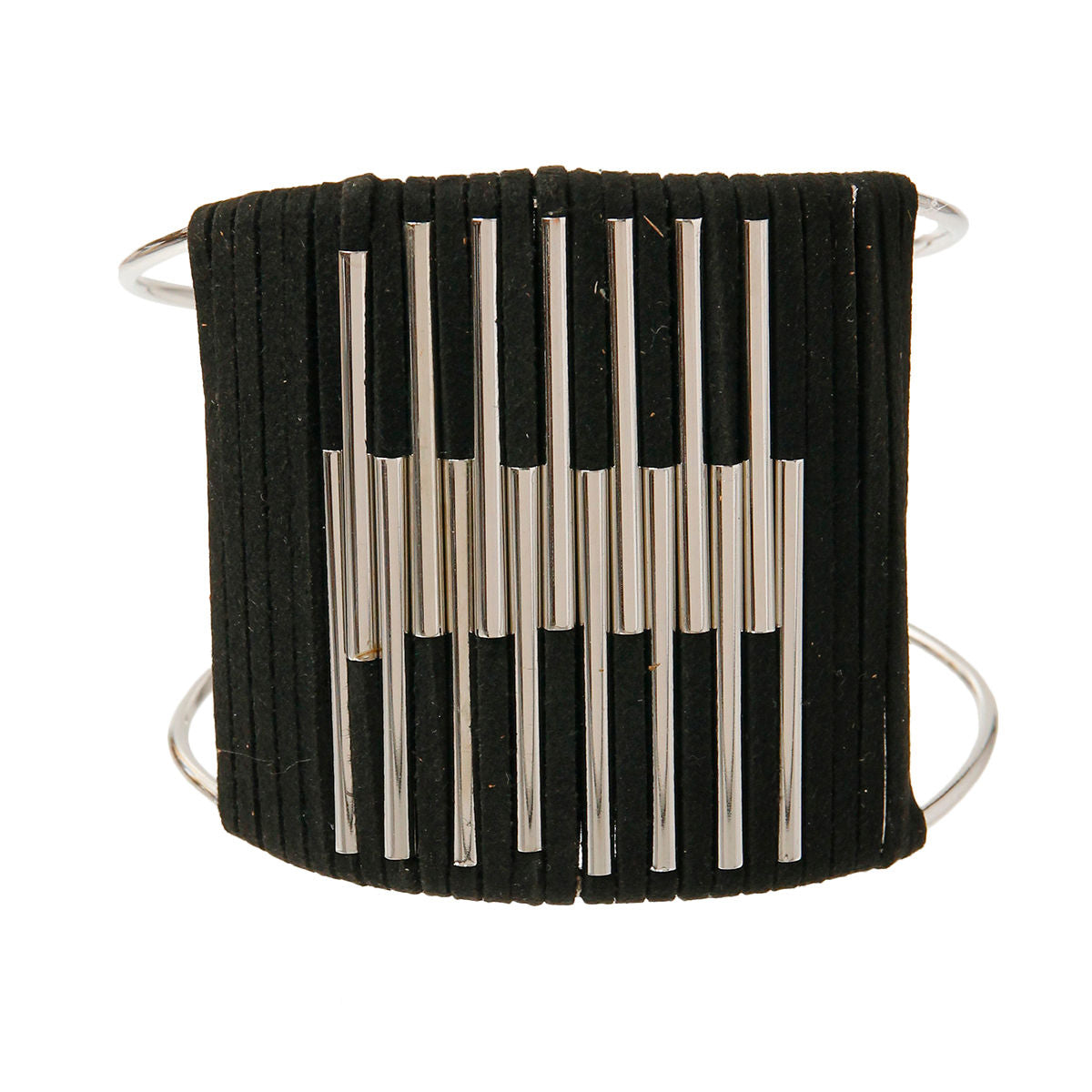 Black Cord Metal Cuff