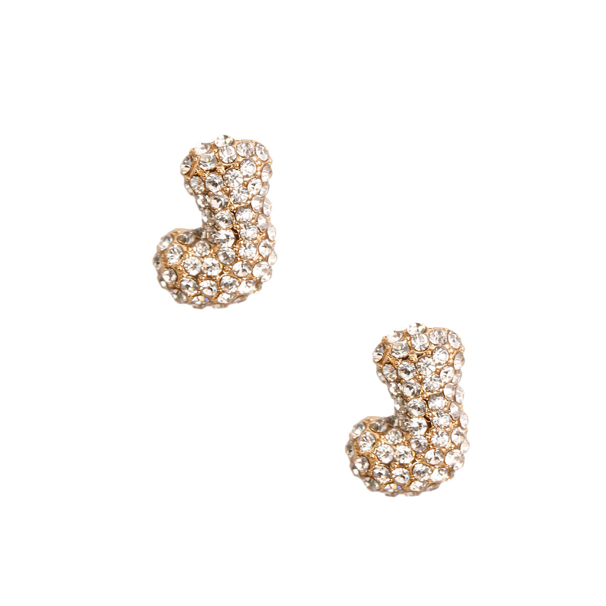 J Initial Rhinestone Studs