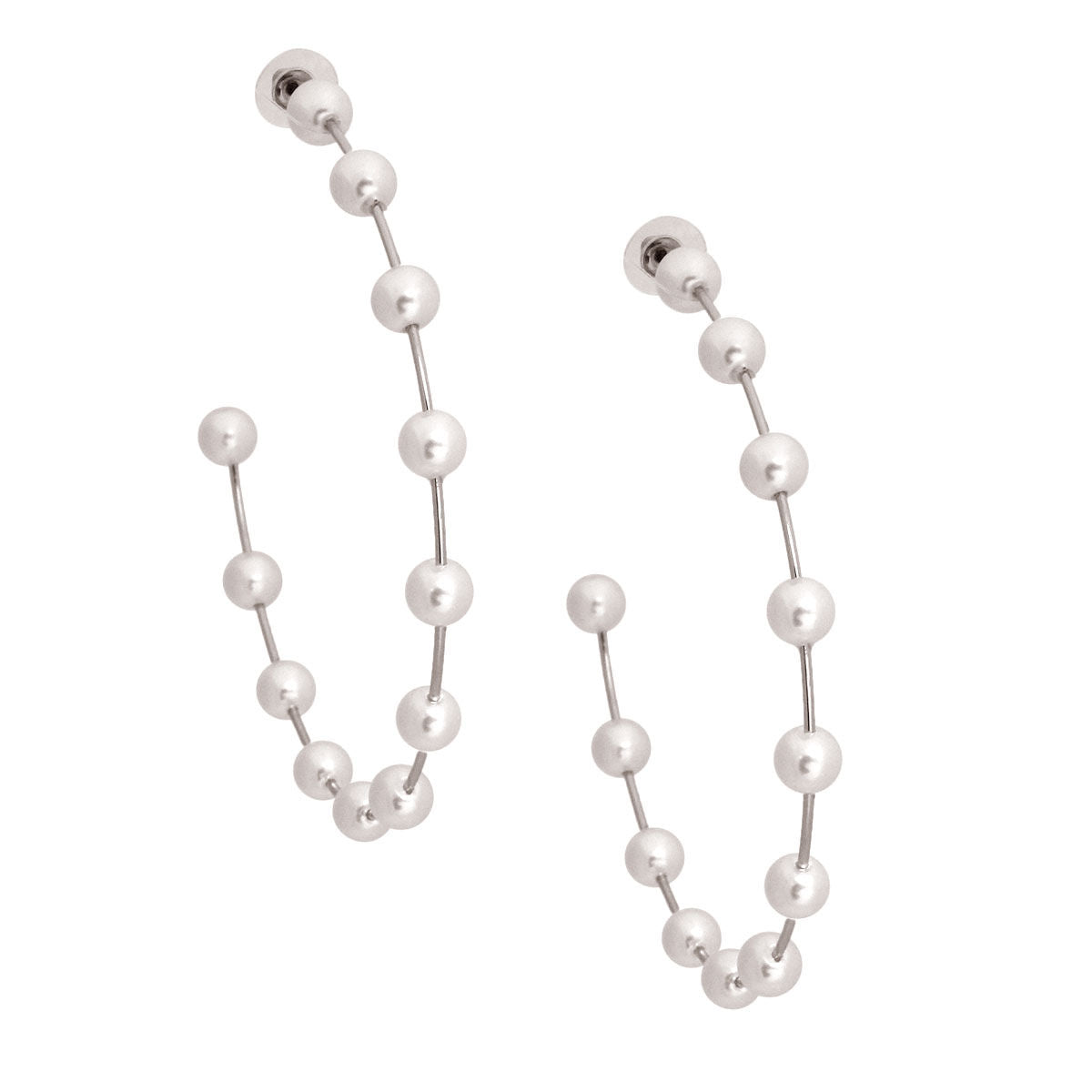 White Pearl Floating Hoops
