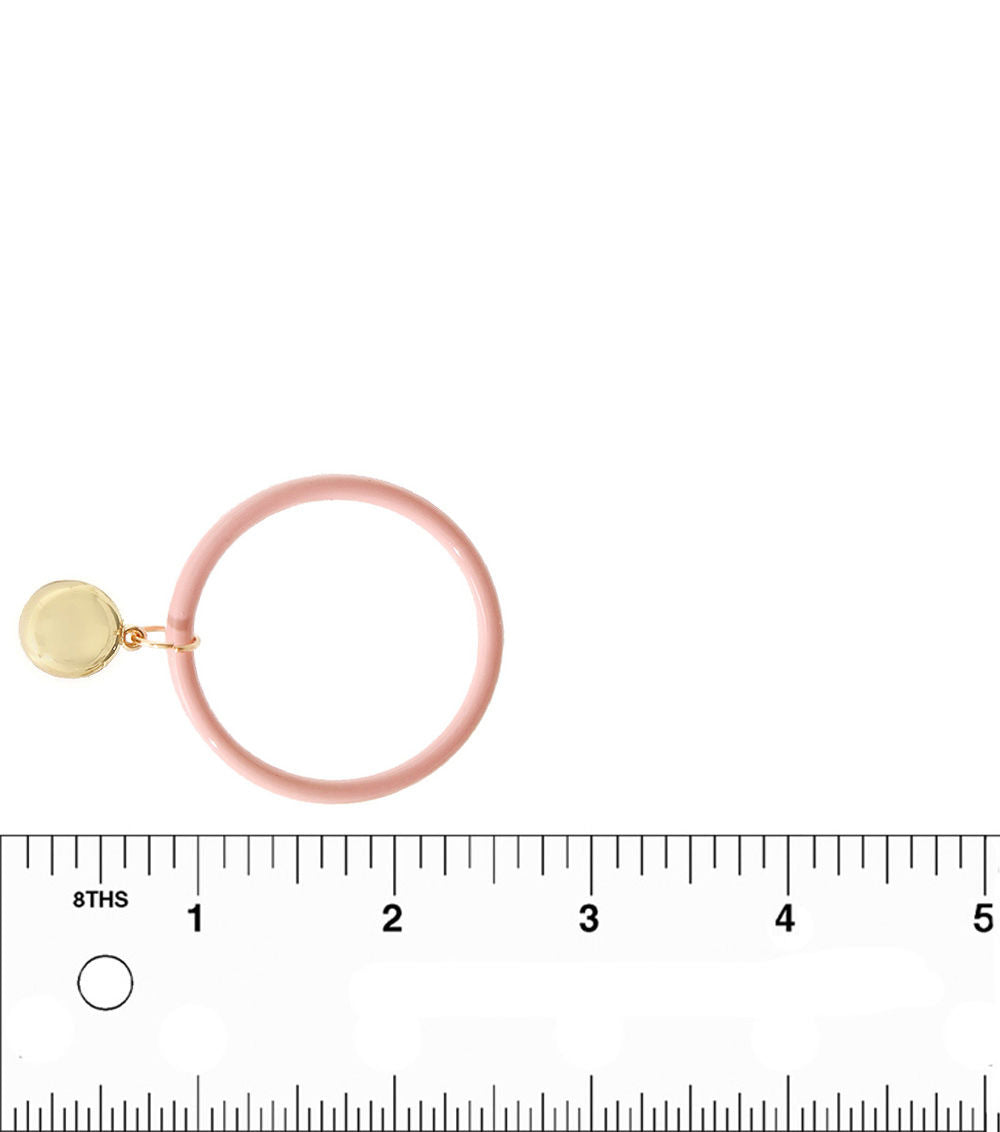 Pink Round Drop Earrings