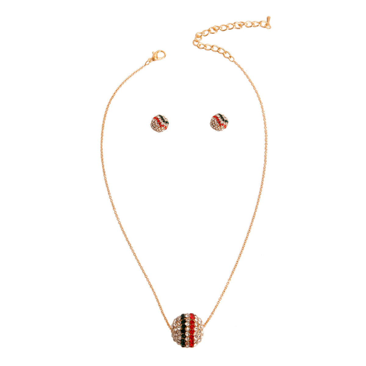 Designer Rhinestone Ball Necklace Set