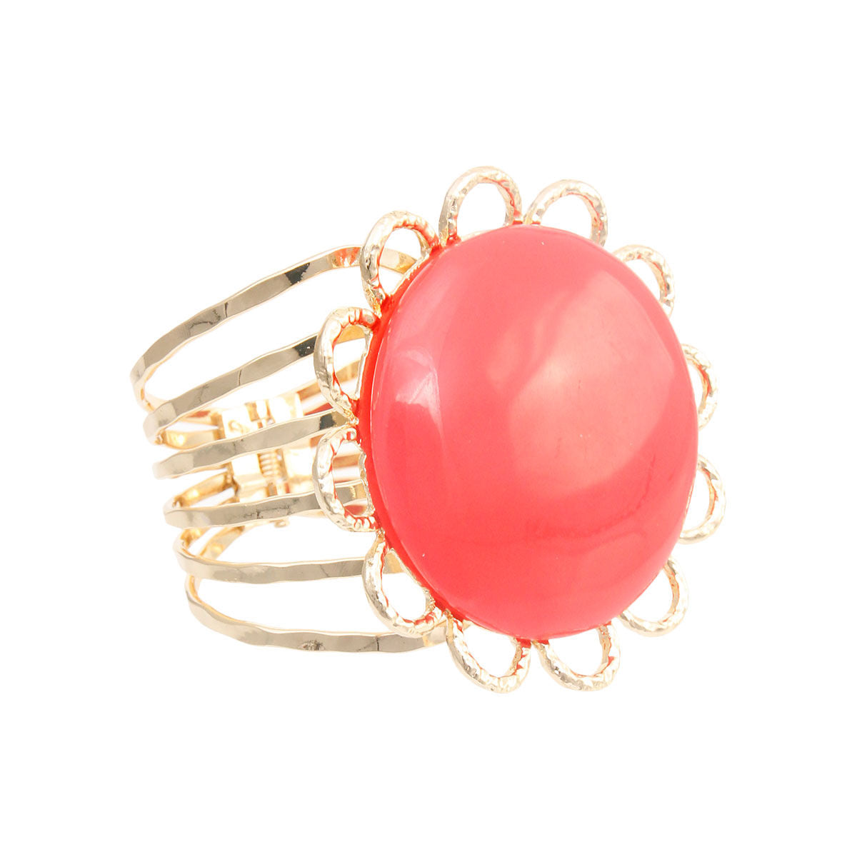 Fuchsia Stone Flower Bracelet