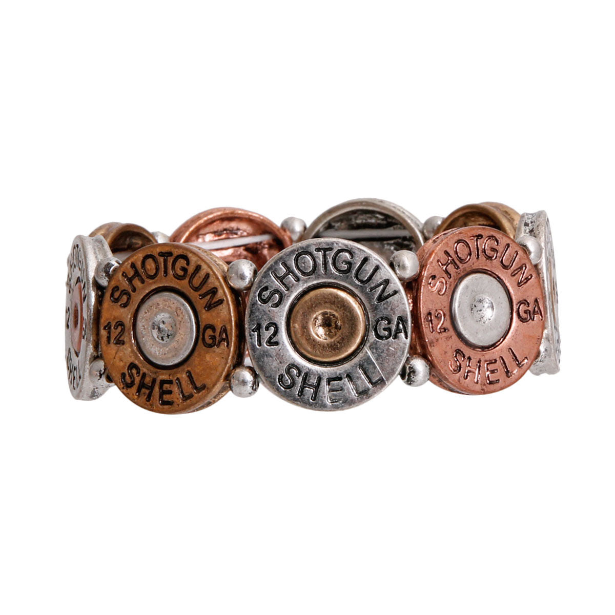 Mixed Metal Shotgun Shell Bracelet