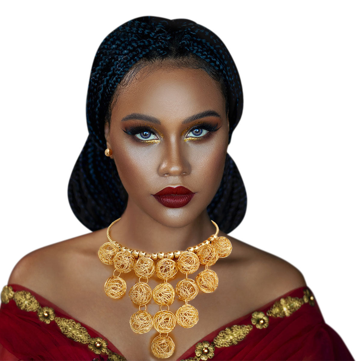 Gold Wire Ball Necklace