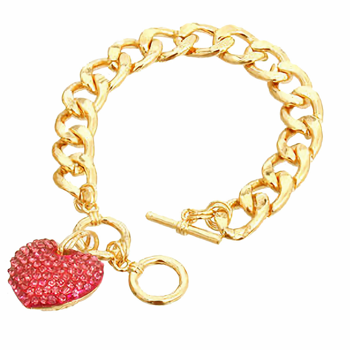 Pink Heart Toggle Bracelet