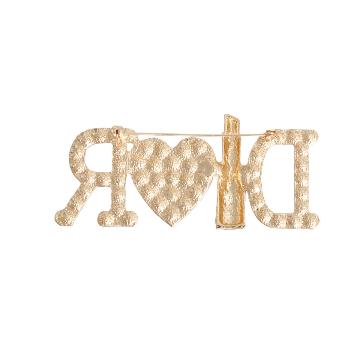 Gold Large D Designer Brooch
