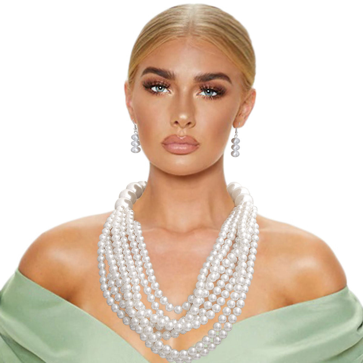 White Bubble Gum Pearl Necklace