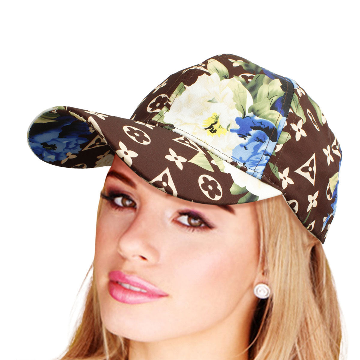 Blue Monogram Flower Cap