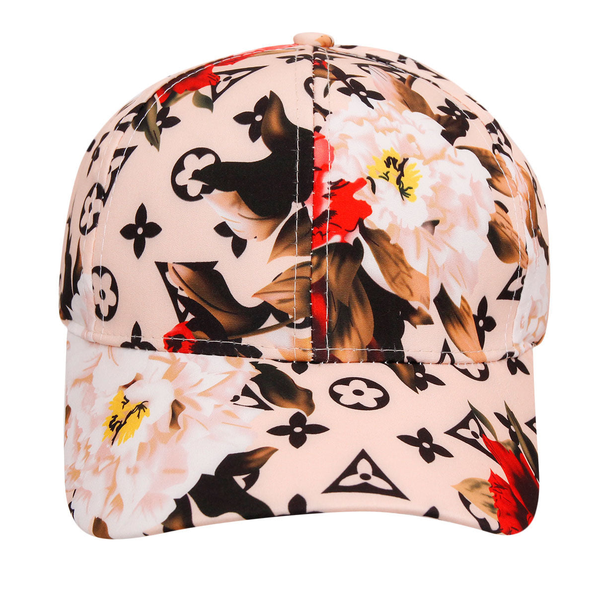 Peach Monogram Flower Cap