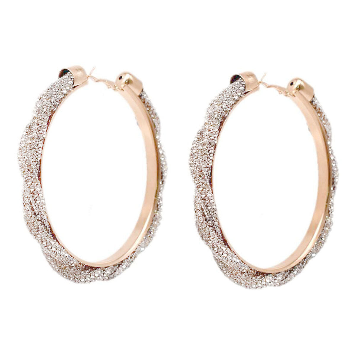 Clear Twisted Stone Hoops