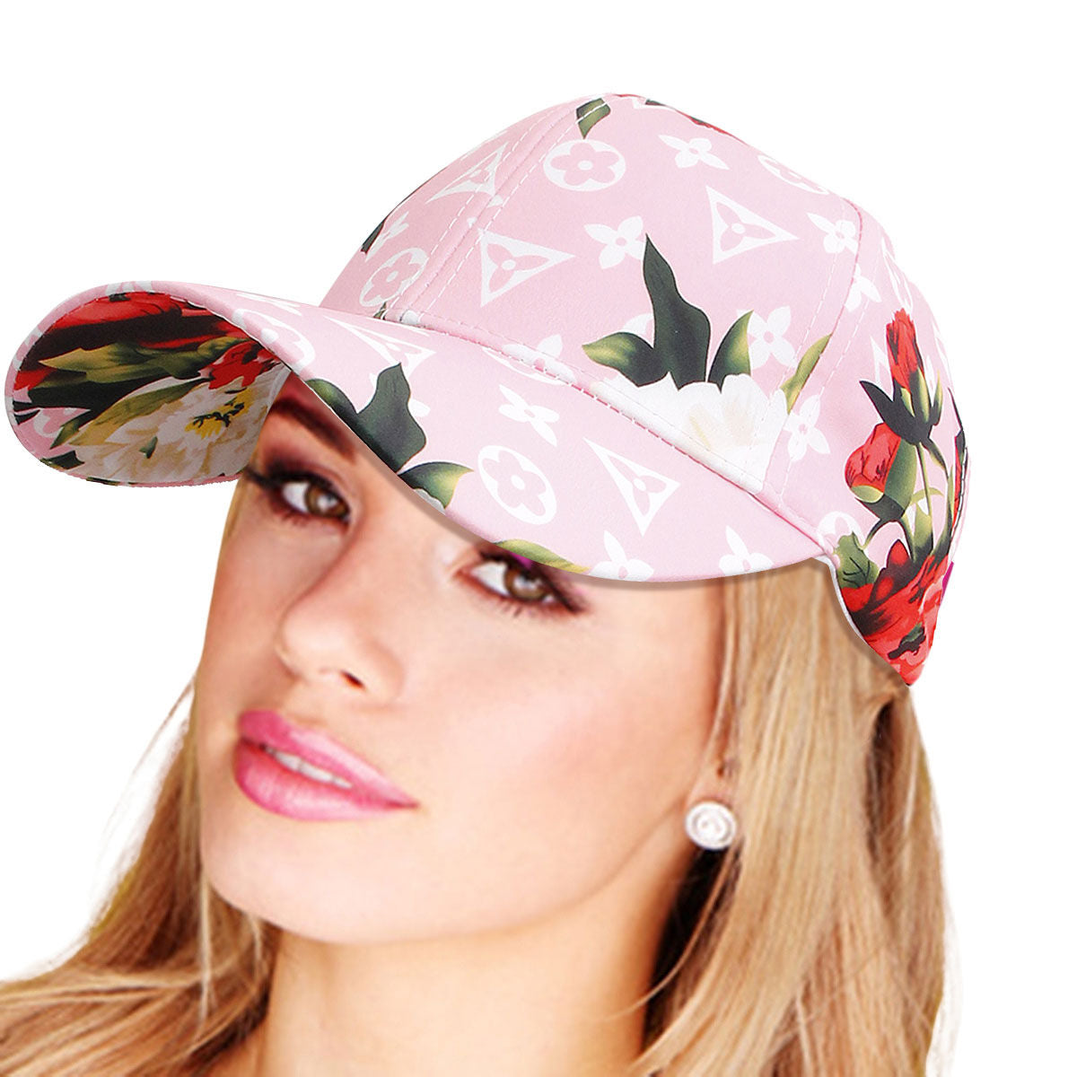 Pink Monogram Flower Cap