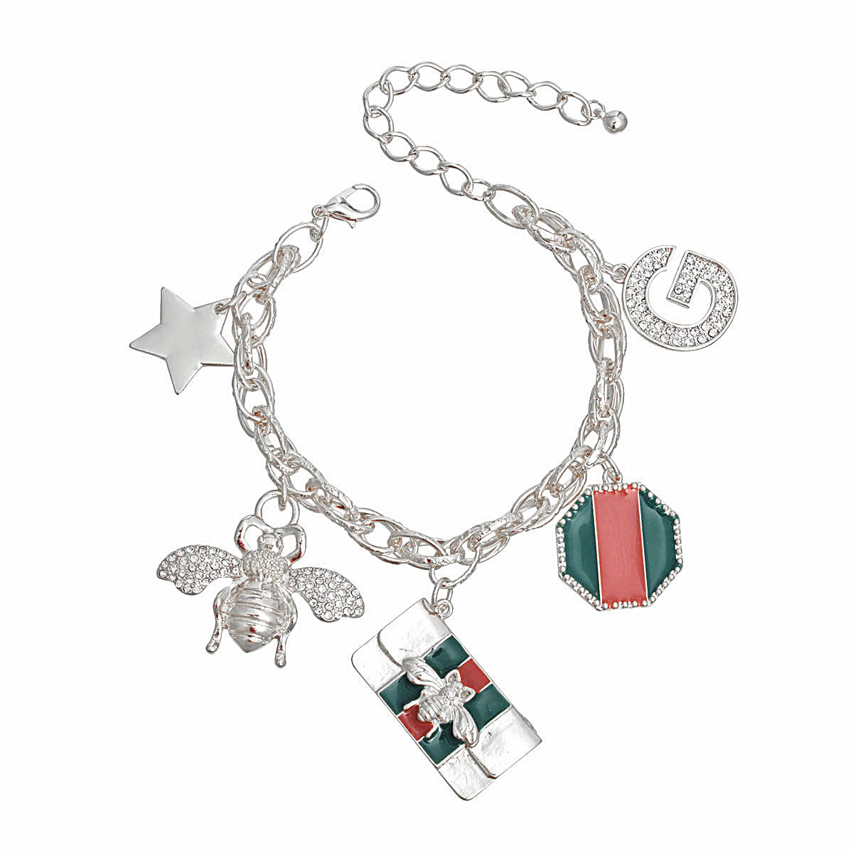 Red & Green Radiance: Zawadi Charm Bracelet