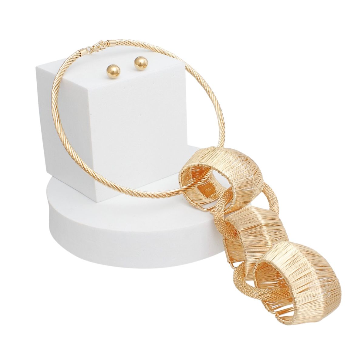 Pendant XL Handmade Gold Wire Loop Necklace