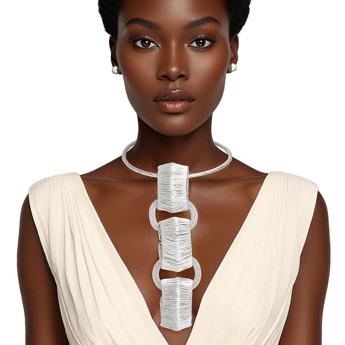 Pendant XL Handmade Silver Wire Loop Necklace