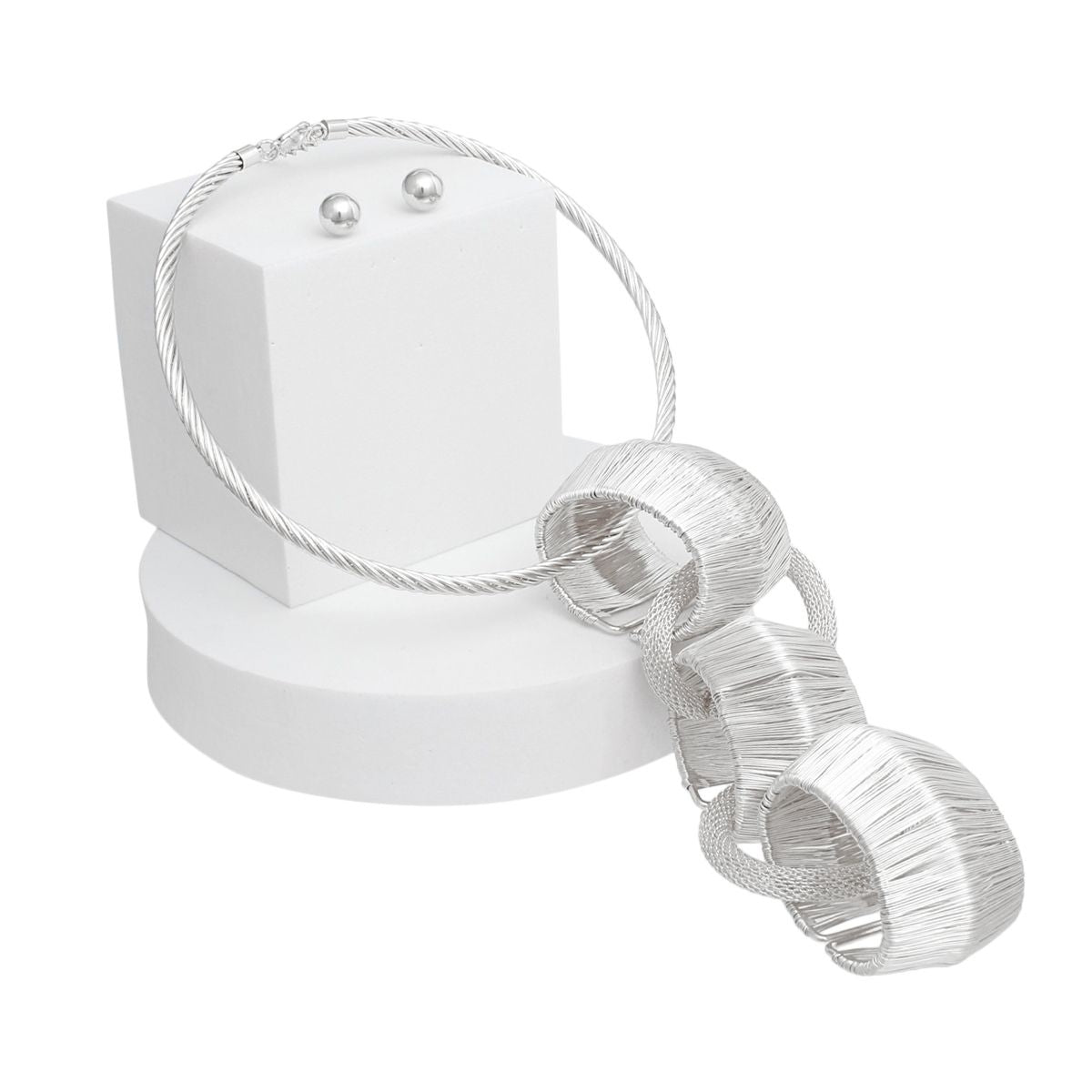 Pendant XL Handmade Silver Wire Loop Necklace