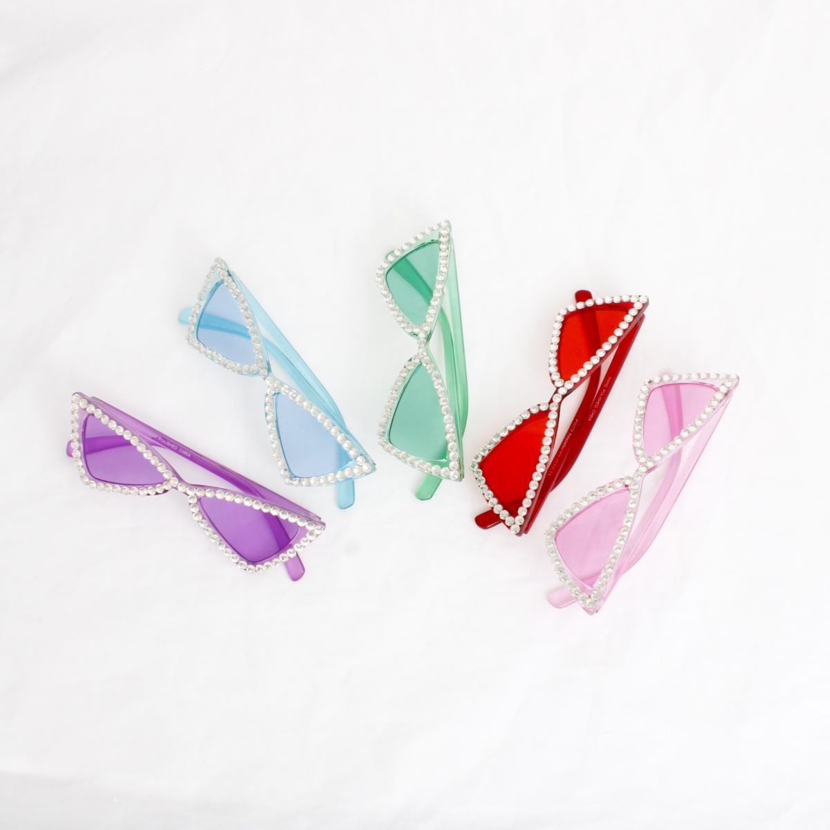 Sunglasses Blue Cat Eye Rhinestone Retro Eyewear