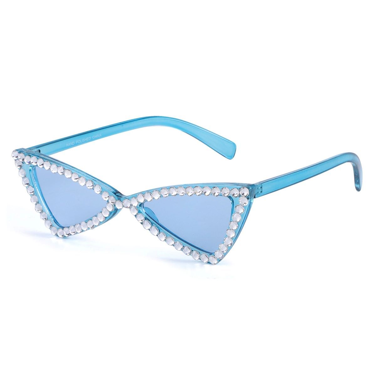Sunglasses Blue Cat Eye Rhinestone Retro Eyewear
