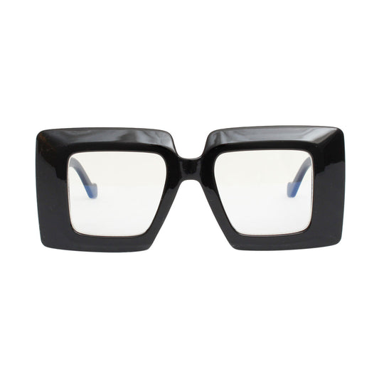 BLB Glasses Square Black Wide Edge Eyewear