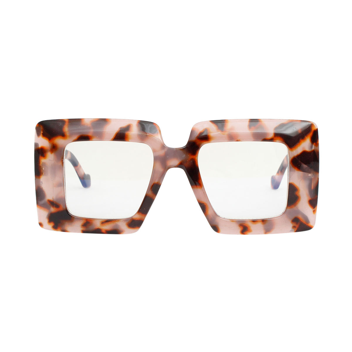 BLB Glasses Square Pink Tort Wide Edge Eyewear