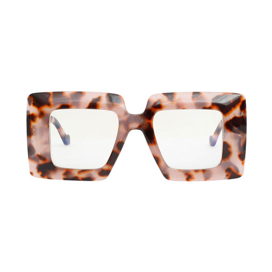 BLB Glasses Square Pink Tort Wide Edge Eyewear