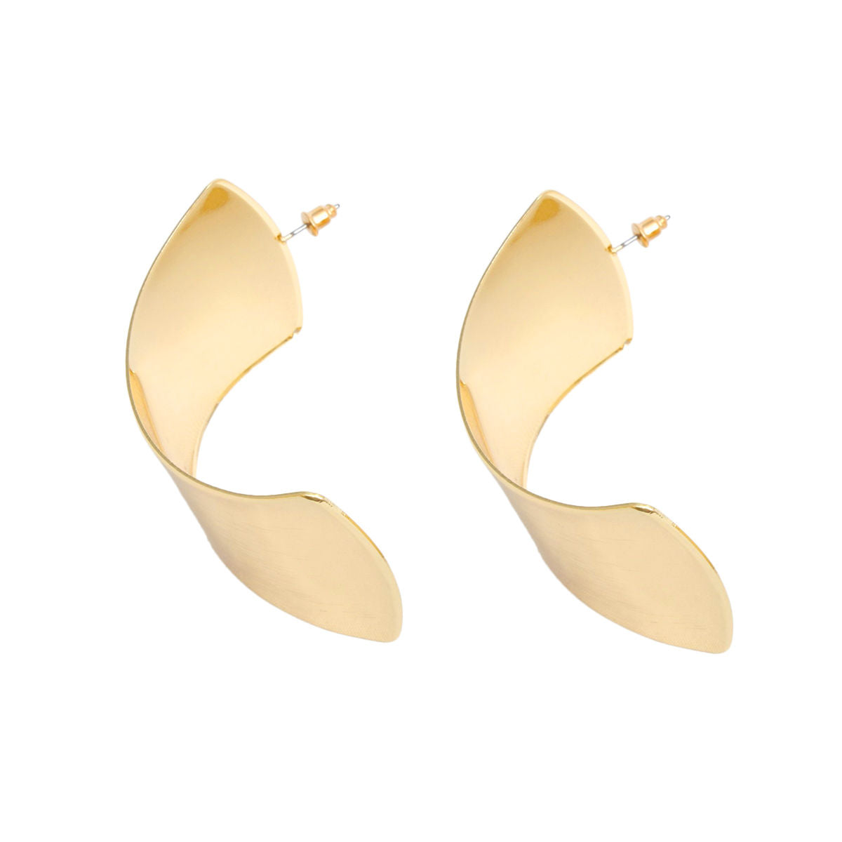 Hoop Large Xtra Wide Polished Gold Open Earrings