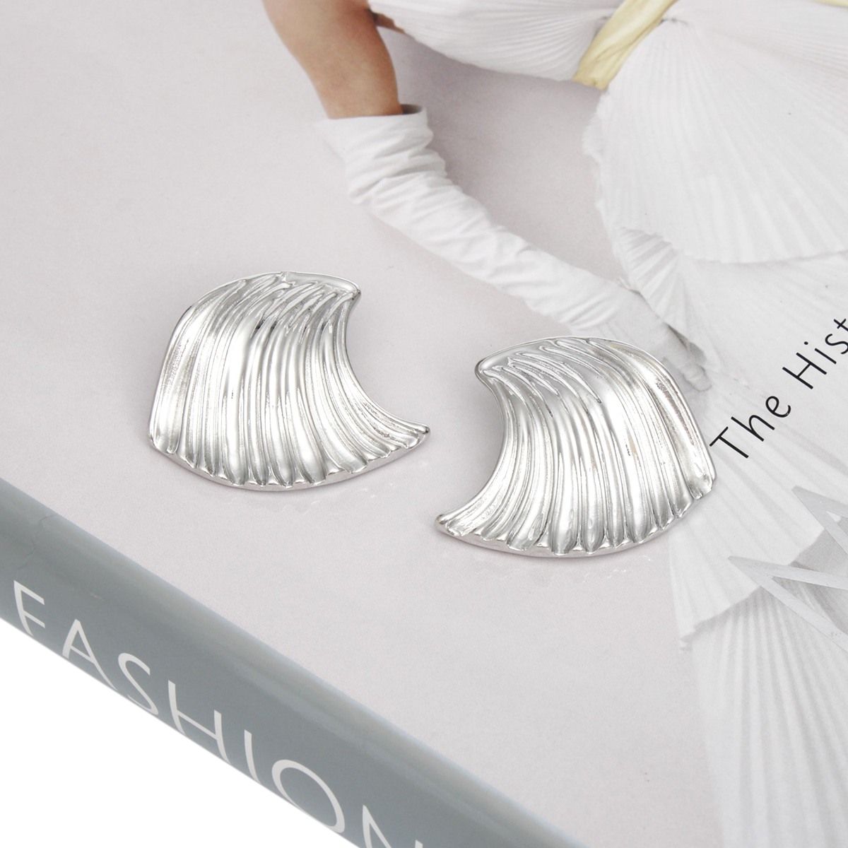 Studs Silver Ocean Wave Earrings for Women