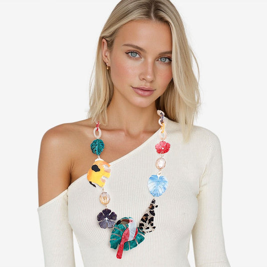 Linked Tropical Jungle Island Glamour Necklace