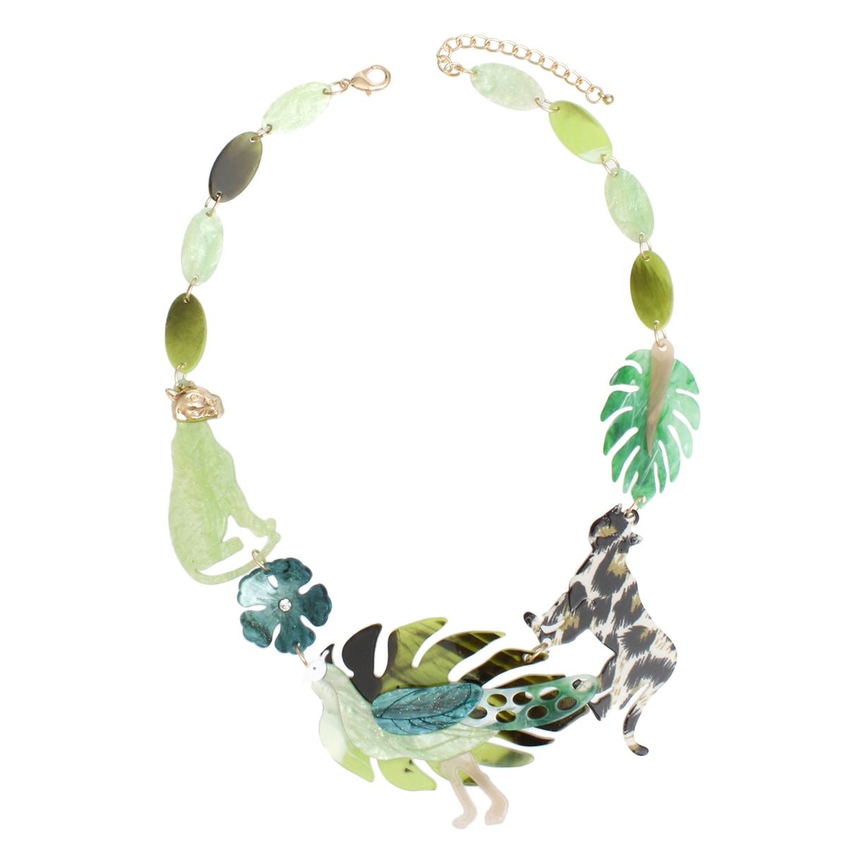 Collar Tropical Green Island Glamour Link Necklace