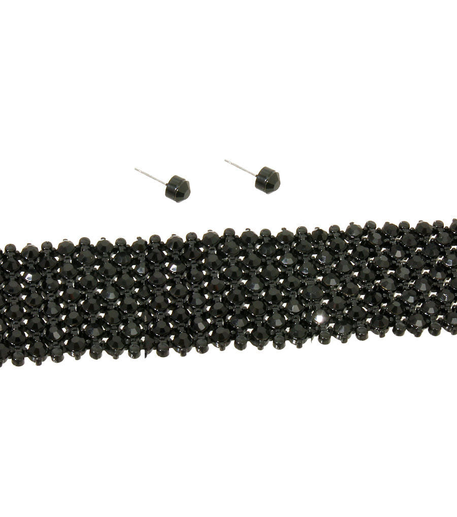 Black Stoned Metal Choker Set