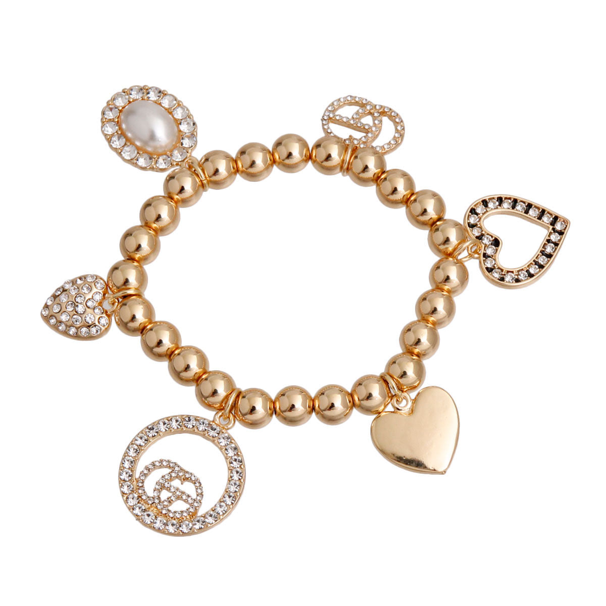 Gold Metal Ball Bead Designer Bracelet