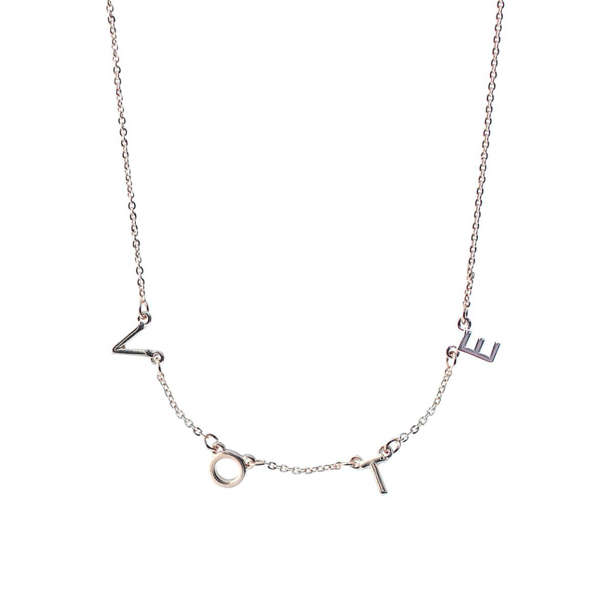 Gold Rhinestone VOTE Necklace