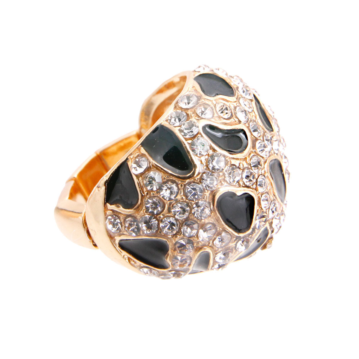 Gold Clear Dome Leopard Ring