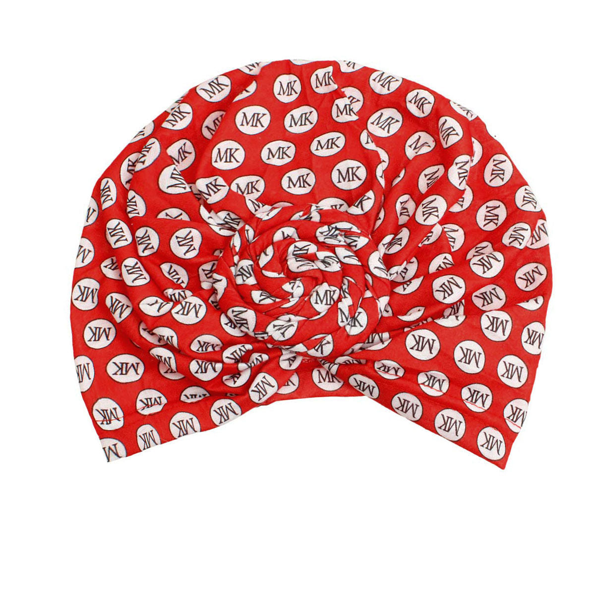 Red MK Circle Twist Knot Turban