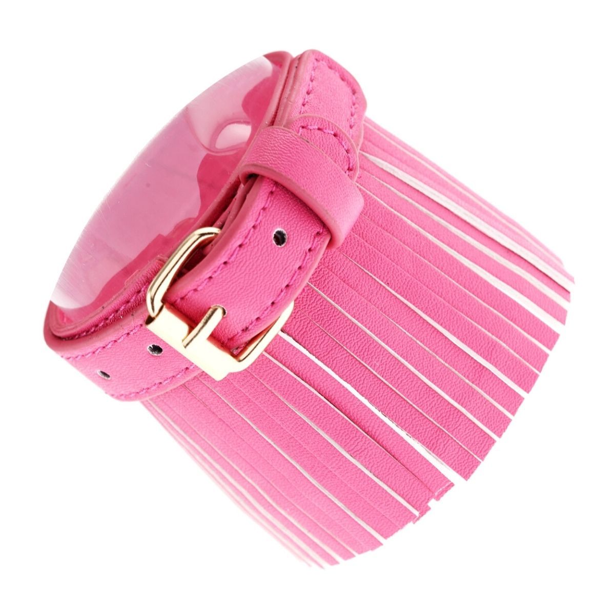 Fuchsia Leather Buckle Bracelet