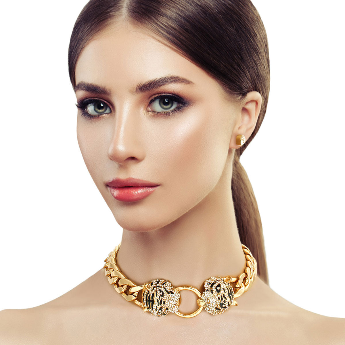 Iced Tiger Gold Chain Choker
