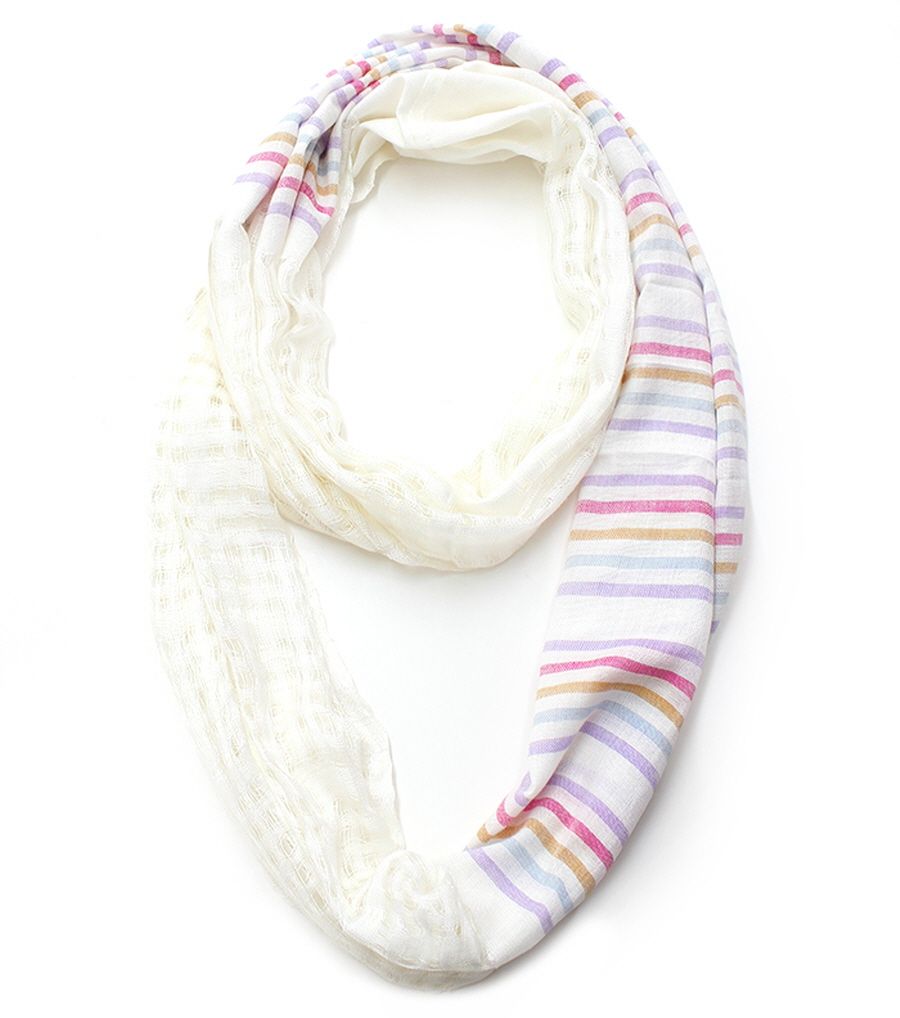 Fuschia Stripe Printed Infinity