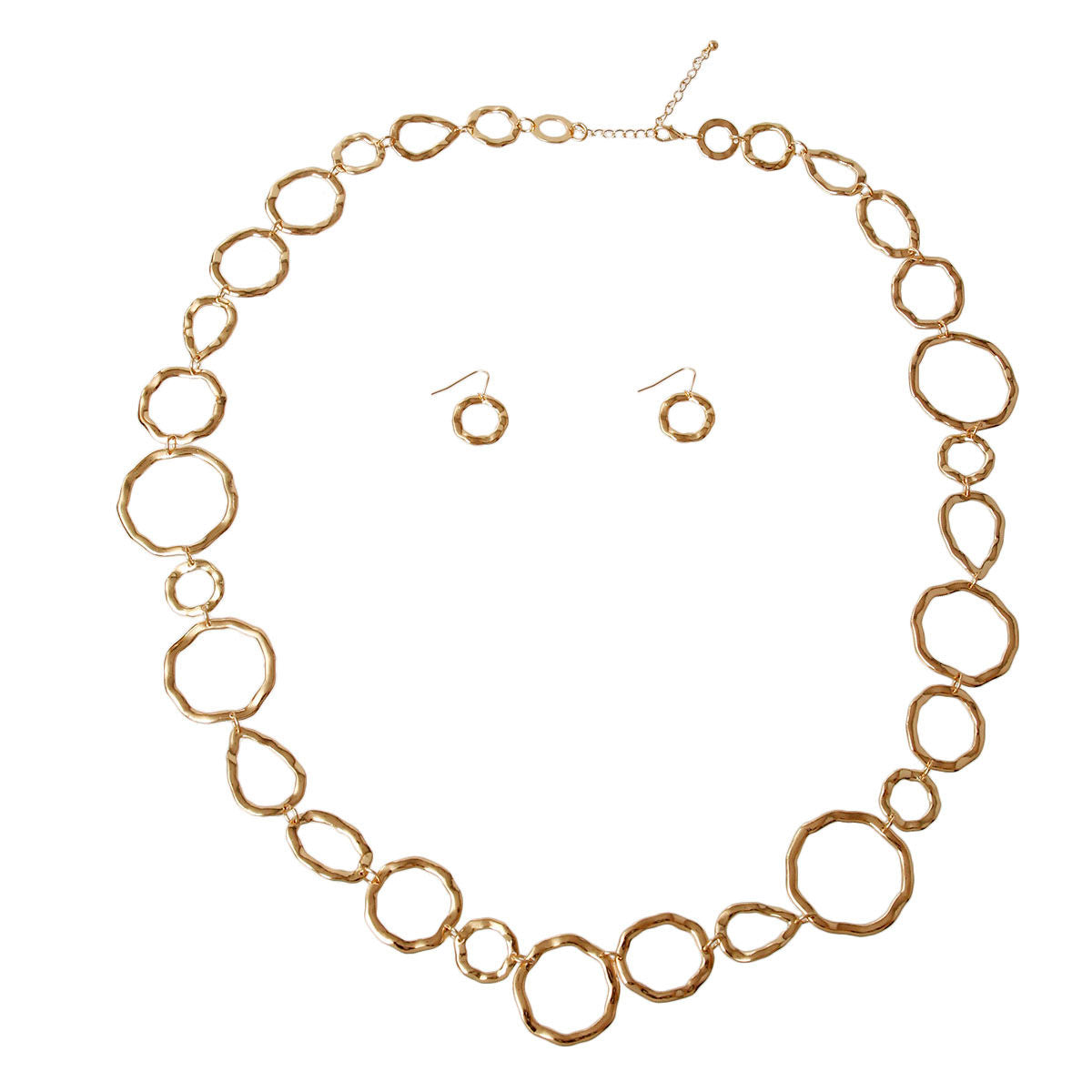 Gold Organic Link Necklace Set