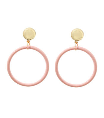 Pink Round Drop Earrings