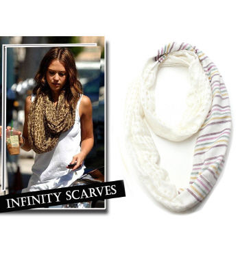 Creame Stripe Printed Infinity