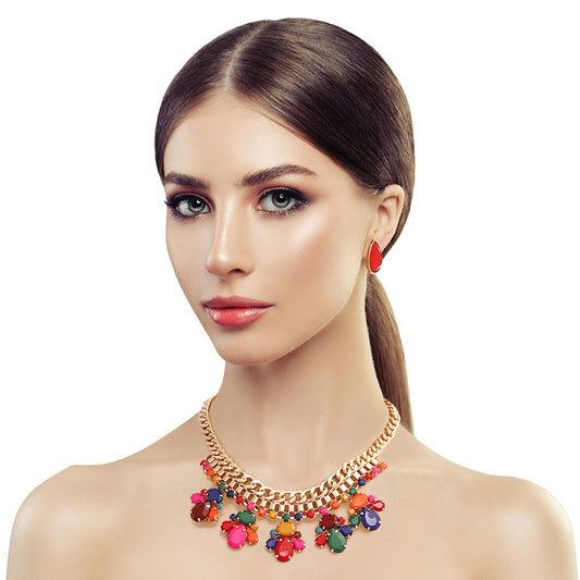 Multicolored Beads Necklace Set