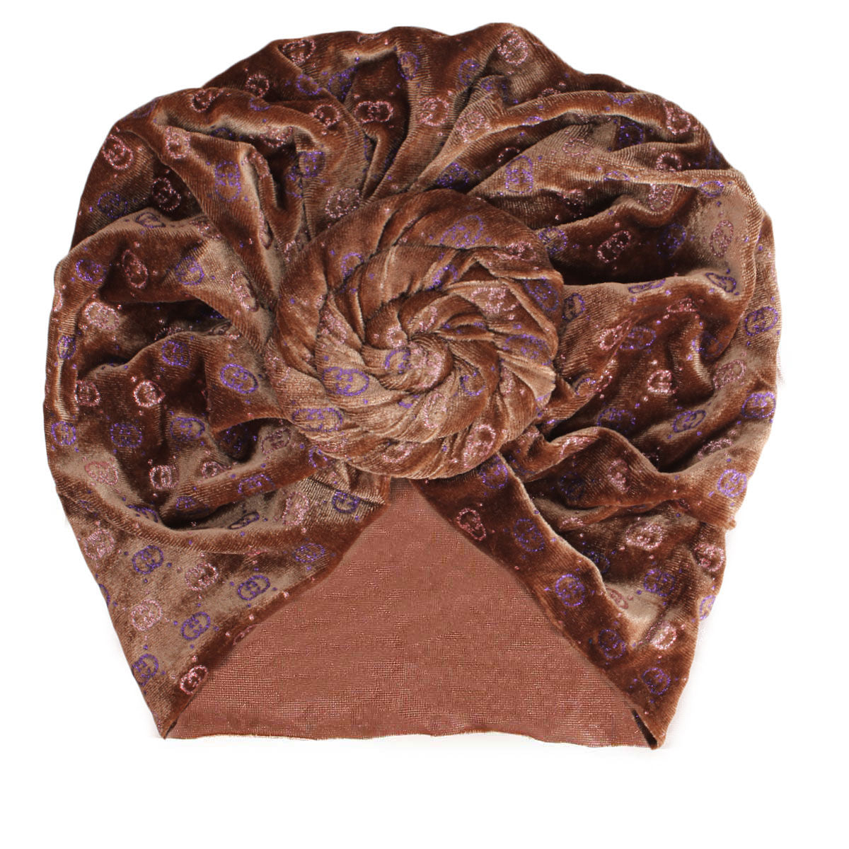 Brown Velvet Designer Twist Turban