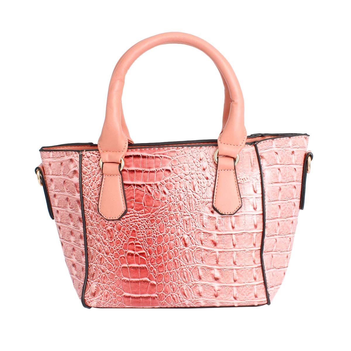 Pink Croc Tote Pouch Set