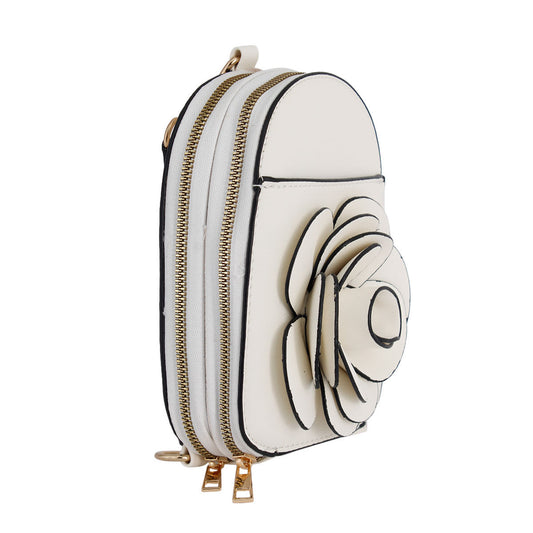 White Flower Mini Backpack
