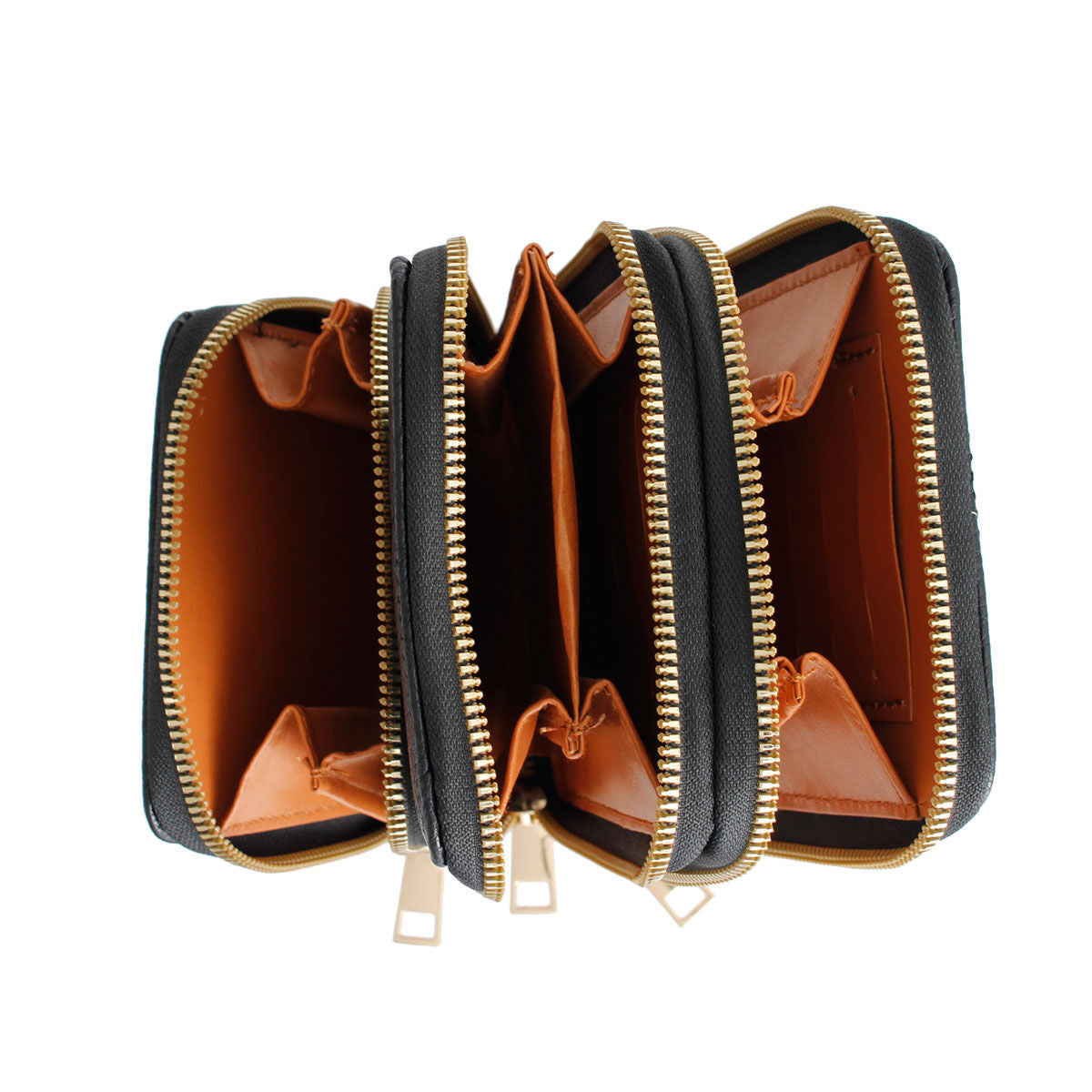 Black Triple Pocket Crossbody