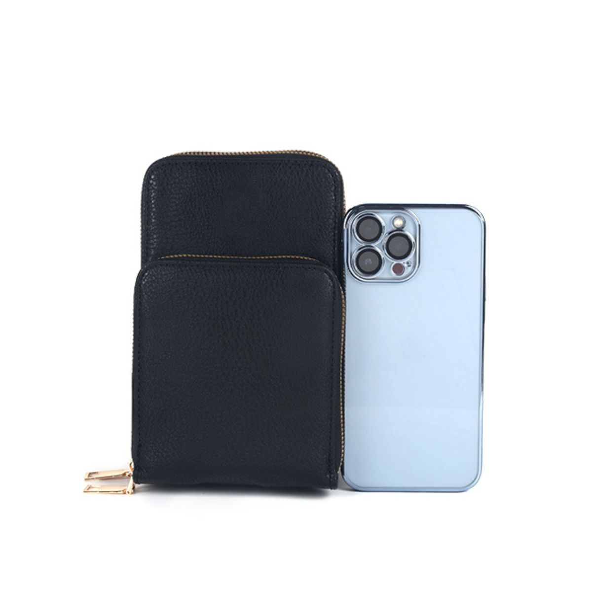 Black Triple Pocket Crossbody