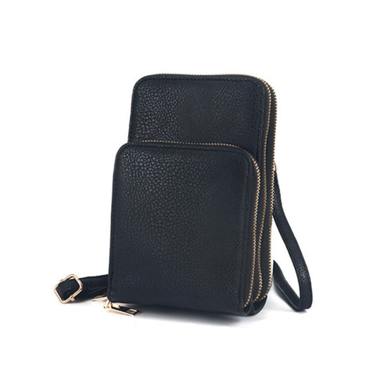 Black Triple Pocket Crossbody